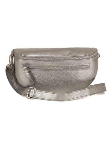 Lucca Baldi Leder-Brustbeutel "Burano" in Silber - (B)30 x (H)19 x (T)2 cm