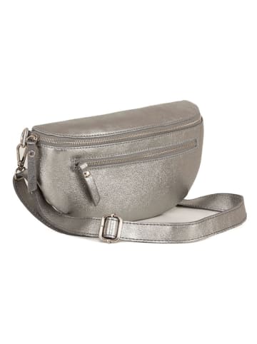Lucca Baldi Leder-Brustbeutel "Burano" in Silber - (B)30 x (H)19 x (T)2 cm