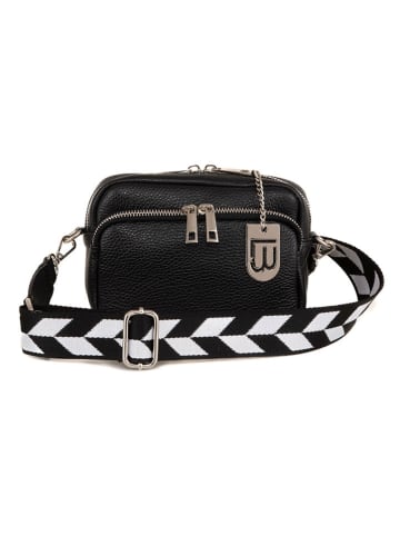 Lucca Baldi Leder-Umhängetasche "Feltre" in Schwarz - (B)19 x (H)15 x (T)7 cm
