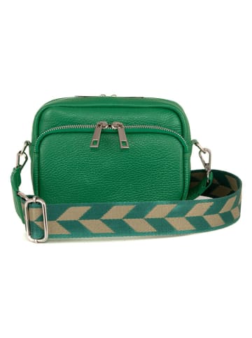 Lucca Baldi Leder-Umhängetasche "Feltre" in Grün - (B)19 x (H)15 x (T)7 cm