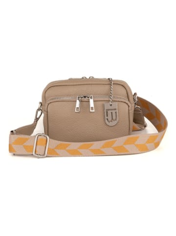 Lucca Baldi Leder-Umhängetasche "Feltre" in Beige - (B)19 x (H)15 x (T)7 cm
