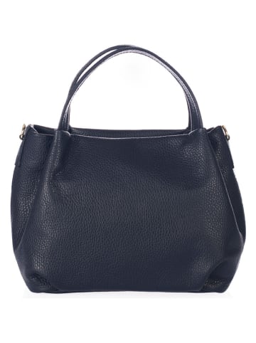 Lia Biassoni Leder-Henkeltasche "Taro" in Dunkelblau - (B)28 x (H)25 x (T)18 cm