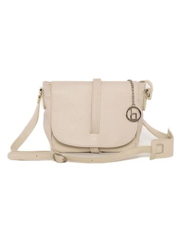 Lia Biassoni Leder-Umhängetasche "Mella" in Beige - (B)24 x (H)20 x (T)9 cm