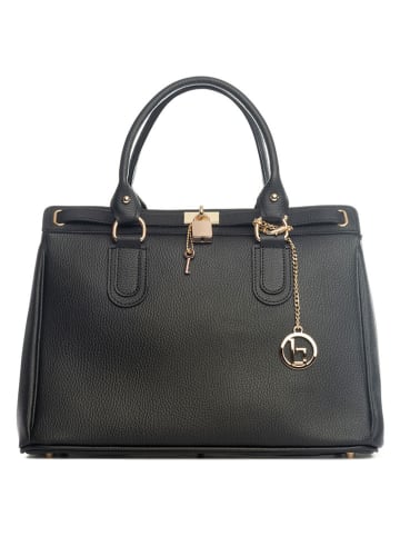 Lia Biassoni Leren handtas "Nure" zwart - (B)36 x (H)28 x (D)18 cm