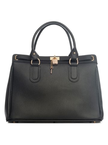 Lia Biassoni Leren handtas "Nure" zwart - (B)36 x (H)28 x (D)18 cm