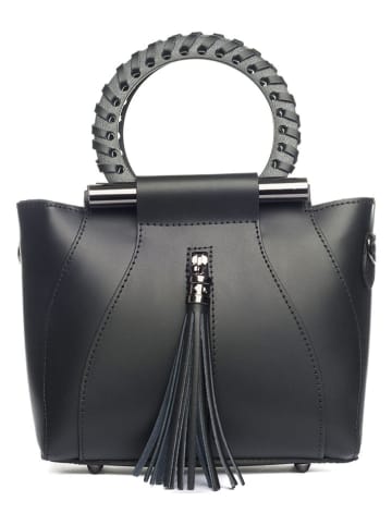 Lia Biassoni Leder-Henkeltasche "Garlate" in Schwarz - (B)28 x (H)21 x (T)10 cm