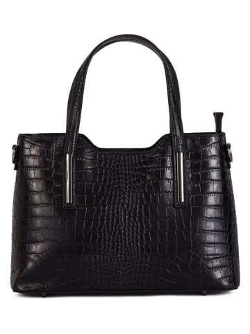 Lia Biassoni Leren handtas "Acco" zwart - (B)32 x (H)22 x (D)12 cm