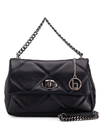 Lia Biassoni Leder-Henkeltasche "Salto" in Schwarz - (B)30 x (H)17 x (T)8 cm