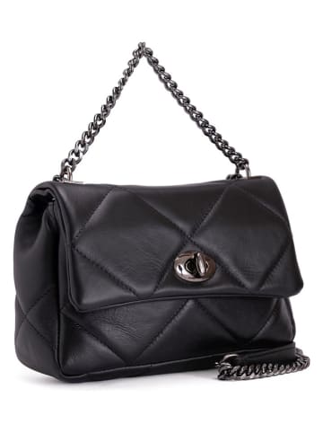 Lia Biassoni Leren handtas "Salto" zwart - (B)30 x (H)17 x (D)8 cm