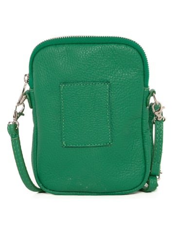 Lia Biassoni Leren smartphonetas "Paglia" groen - (B)15 x (H)20 x (D)1 cm