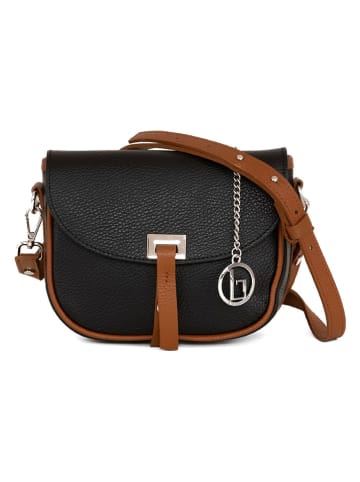Lia Biassoni Leren schoudertas "Neva" zwart - (B)20 x (H)16 x (D)6 cm