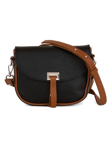 Lia Biassoni Leren schoudertas "Neva" zwart - (B)20 x (H)16 x (D)6 cm