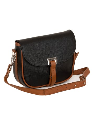 Lia Biassoni Leren schoudertas "Neva" zwart - (B)20 x (H)16 x (D)6 cm