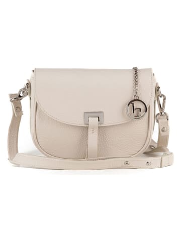 Lia Biassoni Leder-Umhängetasche "Neva" in Creme - (B)20 x (H)16 x (T)6 cm