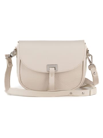 Lia Biassoni Leder-Umhängetasche "Neva" in Creme - (B)20 x (H)16 x (T)6 cm