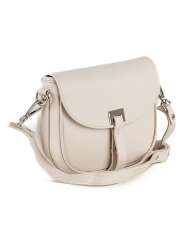 Lia Biassoni Leder-Umhängetasche "Neva" in Creme - (B)20 x (H)16 x (T)6 cm