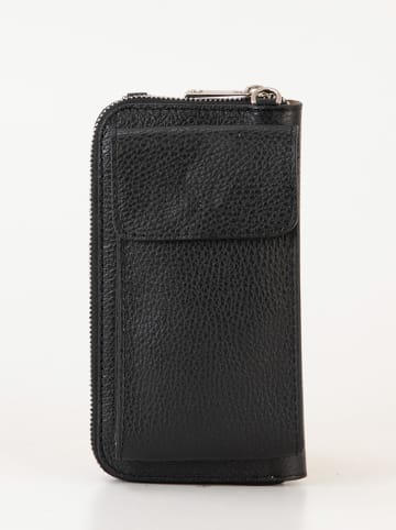 Lia Biassoni Leder-Umhängetasche "Cerca" in Schwarz - (B)11 x (H)19 x (T)4 cm