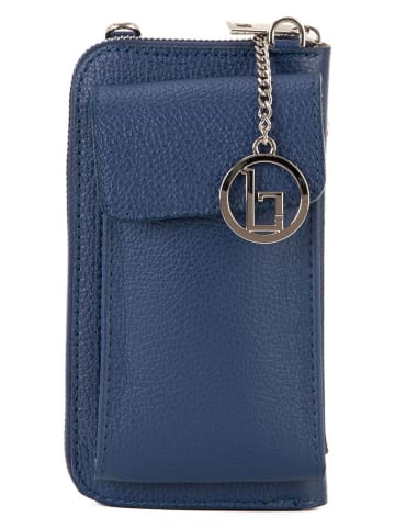 Lia Biassoni Leder-Handytasche "Cerca" in Dunkelblau - (B)11 x (H)19 x (T)4 cm