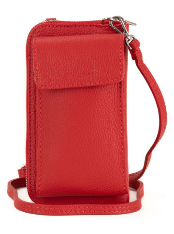 Lia Biassoni Leder-Handytasche "Cerca" in Rot - (B)11 x (H)19 x (T)4 cm