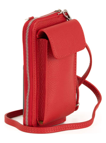 Lia Biassoni Leren smartphonetas "Cerca" rood - (B)11 x (H)19 x (D)4 cm