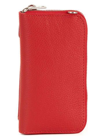 Lia Biassoni Skórzana torebka "Cerca" w kolorze czerwonym na telefon - 11 x 19 x 4 cm