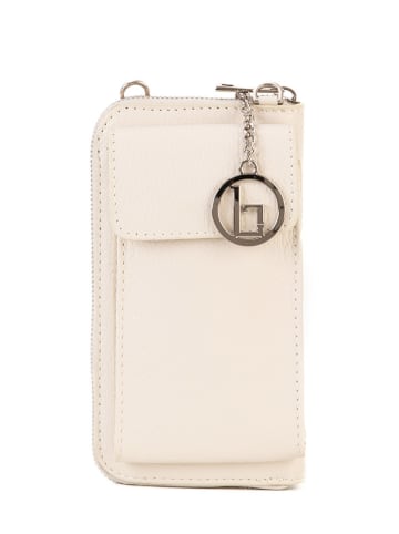Lia Biassoni Leder-Umhängetasche "Cerca" in Creme - (B)11 x (H)19 x (T)4 cm