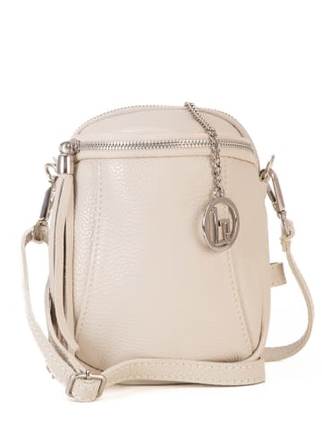 Lia Biassoni Leren schoudertas "Secco" crème - (B)15 x (H)20 x (D)4 cm