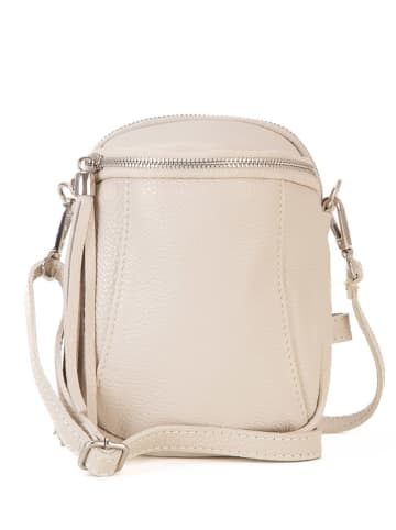 Lia Biassoni Leder-Umhängetasche "Secco" in Creme - (B)15 x (H)20 x (T)4 cm