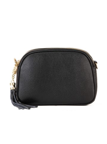 Lia Biassoni Leder-Umhängetasche "Flumendosa" in Schwarz - (B)23 x (H)17 x (T)7 cm