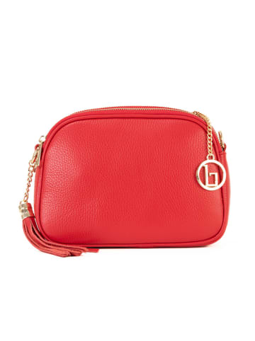 Lia Biassoni Leren schoudertas "Flumendosa" rood - (B)23 x (H)17 x (D)7 cm
