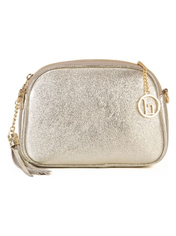 Lia Biassoni Leder-Umhängetasche "Flumendosa" in Gold - (B)23 x (H)17 x (T)7 cm