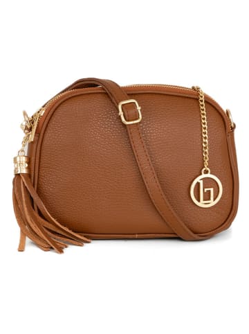 Lia Biassoni Leder-Umhängetasche "Flumendosa" in Hellbraun - (B)23 x (H)17 x (T)7 cm