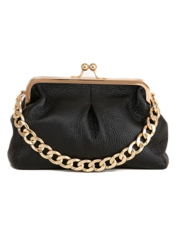 Lia Biassoni Leren clutch "Ciane" zwart - (B)24 x (H)16 x (D)8 cm