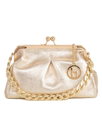 Lia Biassoni Leder-Clutch "Ciane" in Gold - (B)24 x (H)16 x (T)8 cm