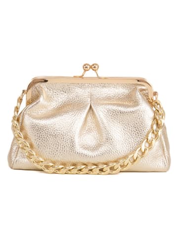 Lia Biassoni Leder-Clutch "Ciane" in Gold - (B)24 x (H)16 x (T)8 cm