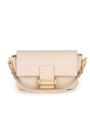 Lia Biassoni Leder-Umhängetasche "Tagliamento" in Beige - (B)22 x (H)15 x (T)6 cm