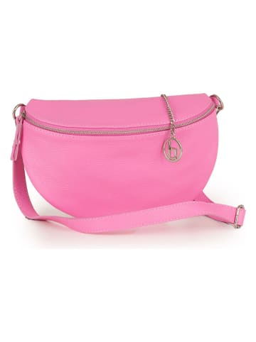 Lia Biassoni Leder-Brustbeutel "Scaffaiolo" in Pink - (B)31 x (H)20 x (T)1 cm