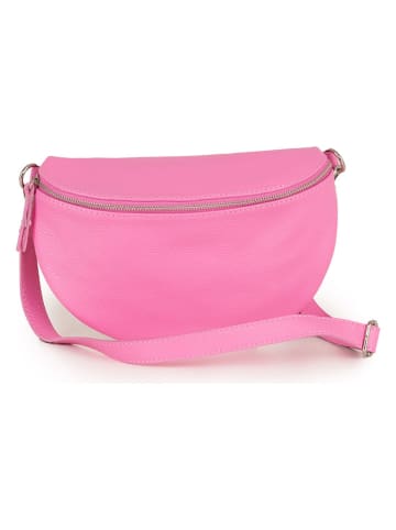 Lia Biassoni Leren borstbuidel "Scaffaiolo" roze - (B)31 x (H)20 x (D)1 cm