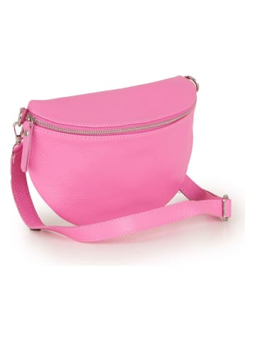 Lia Biassoni Leren borstbuidel "Scaffaiolo" roze - (B)31 x (H)20 x (D)1 cm