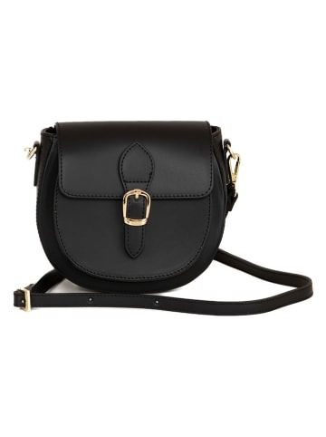 Lia Biassoni Leder-Umhängetasche "Accesa" in Schwarz - (B)24 x (H)18 x (T)12 cm