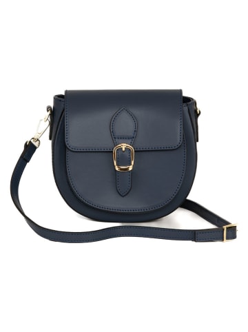 Lia Biassoni Leder-Umhängetasche "Accesa" in Dunkelblau - (B)24 x (H)18 x (T)12 cm