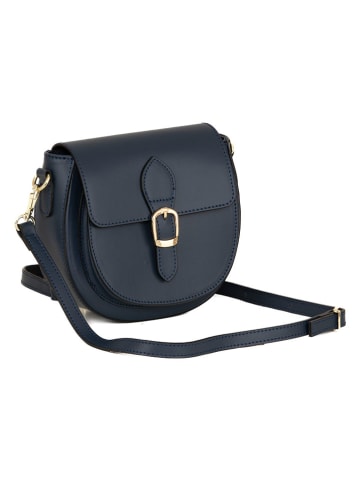 Lia Biassoni Leder-Umhängetasche "Accesa" in Dunkelblau - (B)24 x (H)18 x (T)12 cm