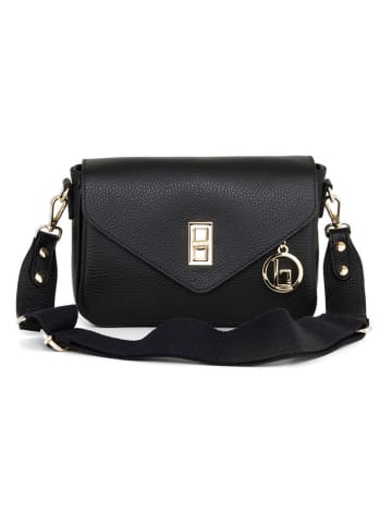 Lia Biassoni Leren schoudertas "Bordaglia" zwart - (B)22 x (H)16 x (D)7 cm