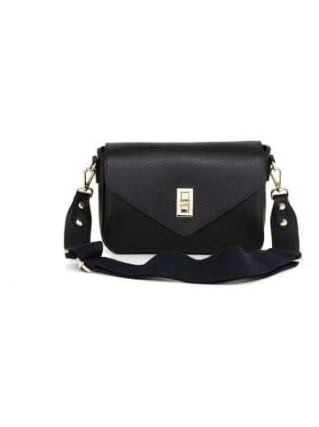 Lia Biassoni Leren schoudertas "Bordaglia" zwart - (B)22 x (H)16 x (D)7 cm