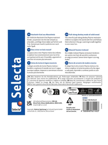 Selecta Nachzieh-Tier "Esel" in Bunt - ab 12 Monaten