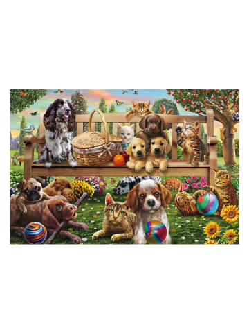 Schmidt Spiele 200tlg. Puzzle "Gartenpicknick für Hund und Katze" - ab 8 Jahren