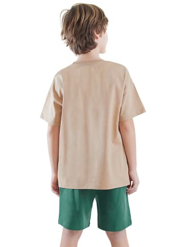 Denokids 2-delige outfit beige/groen