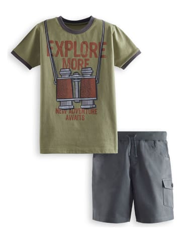 Denokids 2-delige outfit kaki/grijs