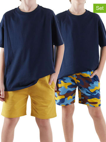 Denokids 2er-Set: Shorts in Gelb/ Bunt
