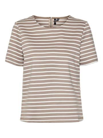 Vero Moda Shirt in Hellbraun/ Weiß